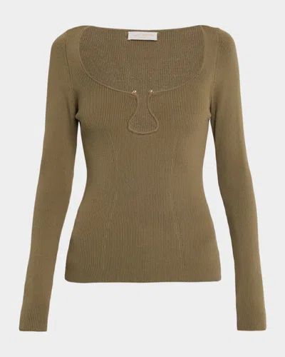 RAMY BROOK LYLIA RIBBED WAVY U-RING TOP