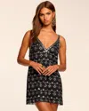 Ramy Brook Lynda Deep V-neck Rhinestone Mini Dress In Black