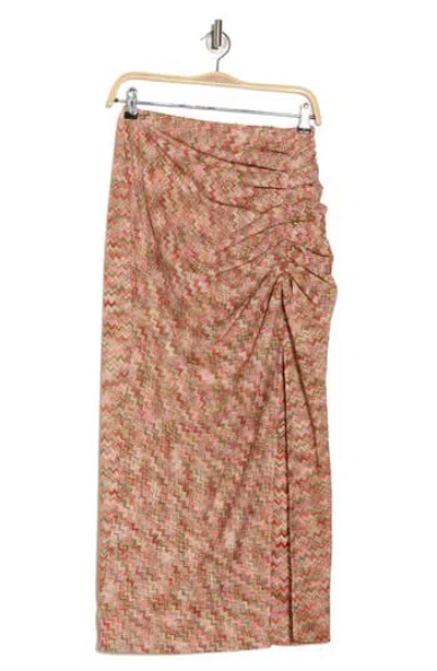Ramy Brook Mable Ruched Slit Maxi Skirt In Pink