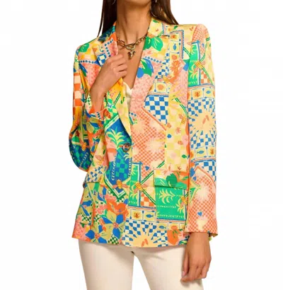 Ramy Brook Maddie Printed Blazer In Garden In Neutral