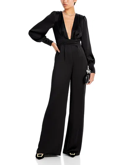 RAMY BROOK MADELANE WOMENS PLUNGING BISHOP SLEEVE JUMPSUIT