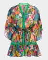 Ramy Brook Madge Floral Cover-up Minidress In Multi Combo
