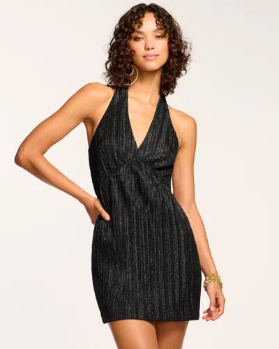 Ramy Brook Madi Sparkle Pleated Dress In Black Pleat