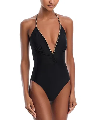 Ramy Brook Madison Plunging Neck Swimsuit In Black