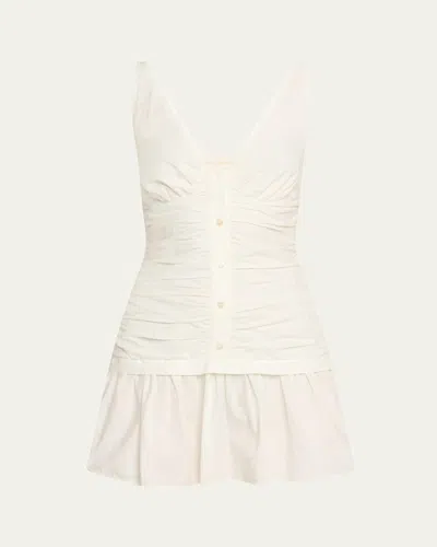 Ramy Brook Maggie Ruched Poplin Mini Dress