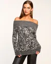 Ramy Brook Maisha Off-the-shoulder Sweater In Black Animal