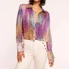Ramy Brook Mandy Dot Print Crop Button-up Shirt In Multi