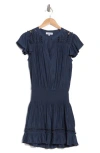 Ramy Brook Marbelis Embroidered Tiered Dress In Navy