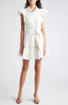 Ramy Brook Marceline Poplin Shirt Mini Dress In White