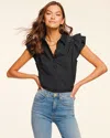 Ramy Brook Marceline Cotton Poplin Shirt In Black