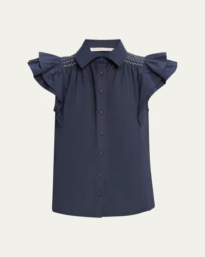 RAMY BROOK MARCELINE COTTON POPLIN SHIRT