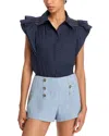 Ramy Brook Marceline Cotton Poplin Shirt In Spring Navy