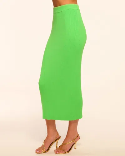 Ramy Brook Marcella Ribbed Knit Midi Skirt In Tropic Green