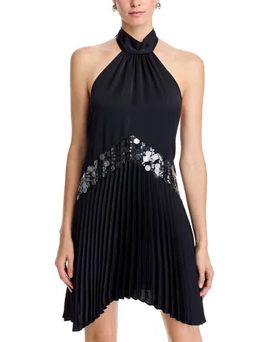 Ramy Brook Marcia Sequinned Pleated Dress In Black
