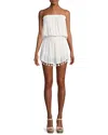 Ramy Brook Marcie Strapless Coverup Dress With Pompoms In White