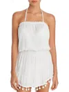 Ramy Brook Marcie Strapless Coverup Dress With Pompoms In White