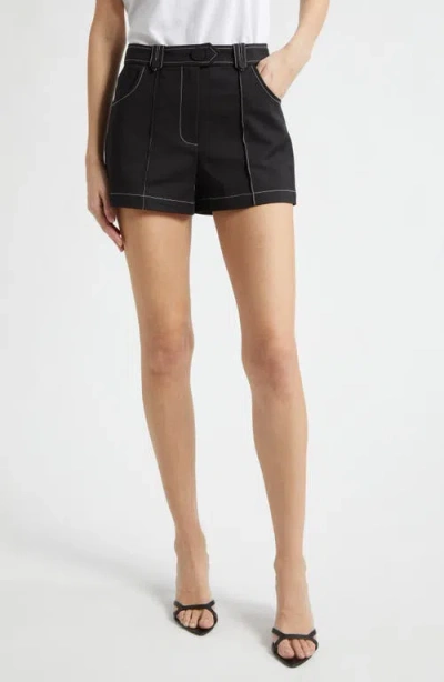 Ramy Brook Marco Pintuck Cotton Blend Shorts In Black