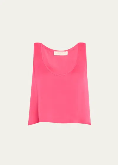 Ramy Brook Margaret Cropped Racerback Tank Top In Pink Punch
