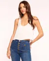 Ramy Brook Margaret Crop Racerback Tank In Ivory
