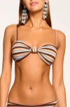 Ramy Brook Margaux Strapless Bikini Top In Beach Brown Stripe