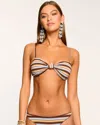 Ramy Brook Margaux Strapless Bikini Top In Brown Stripe