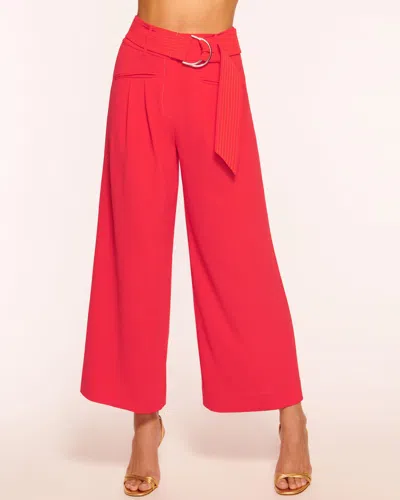 Ramy Brook Marguerite Cropped Belted Pant In Flame