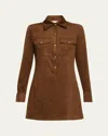 Ramy Brook Maria Long-sleeve Mini Dress In Brown
