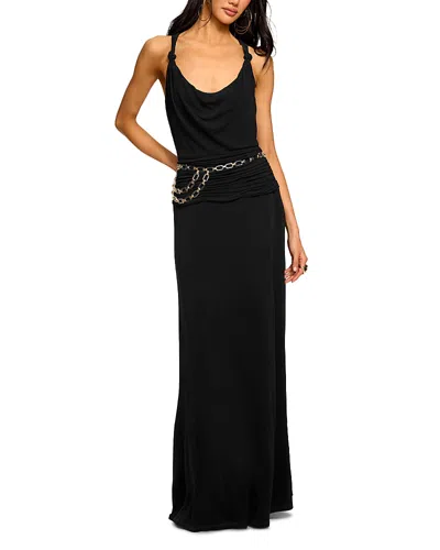 Ramy Brook Mariah Embellished Jersey Maxi Gown In Black