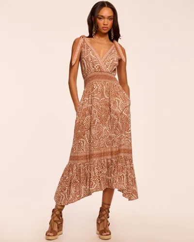 Ramy Brook Mariam Smocked Waist Midi Dress In Gray