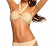 Ramy Brook Marie Halter Bikini Top In Gold Scallop In Neutral