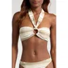 Ramy Brook Striped Marie Bikini Top In Sandstone Stripe