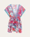 Ramy Brook Marisa Tiered Mini Dress In Multi