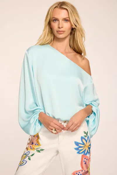 Ramy Brook Marley One-shoulder Top In Blue
