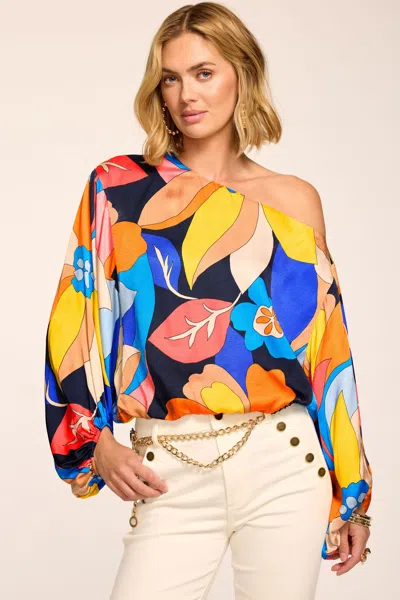 Ramy Brook Marley Printed One-shoulder Top In Multi