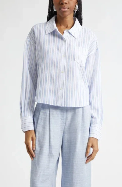 Ramy Brook Marnie Stripe Shirt In Blue