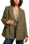 Ramy Brook Marsha Tweed Blazer In Dark Sage Tweed