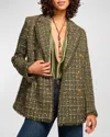Ramy Brook Marsha Tweed Blazer In Dark Sage Tweed