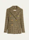 Ramy Brook Marsha Tweed Blazer In Dark Sage Tweed