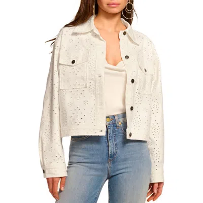 Ramy Brook Martha Eyelet Embroidery Denim Jacket