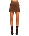 Ramy Brook Martha Faux Suede Mini Skirt In Coffee In Brown