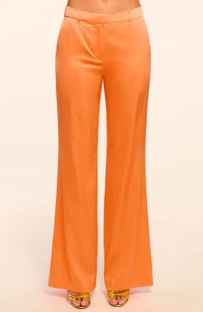 Ramy Brook Marvia Stretch Silk Wide Leg Pants In Orange