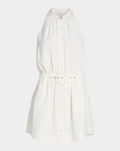 Ramy Brook Mavi Belted A-line Minidress In White