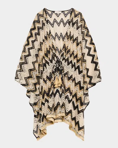 Ramy Brook Mckala Chevron Knit Sun Dress Coverup In Neutral Chevron