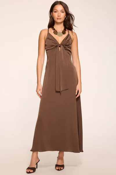 Ramy Brook Mckenzie Tie Front Midi Dress In Brown