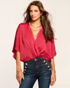 Ramy Brook Mckinley V-neck Bodysuit In Ruby