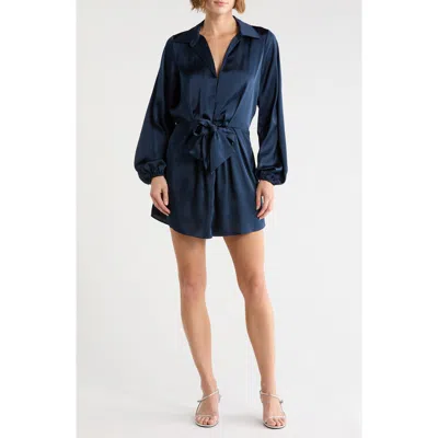 Ramy Brook Meadow Long Sleeve Minidress In Blue