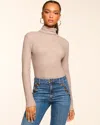Ramy Brook Meeghan Ribbed Knit Turtleneck Top In Animal Print