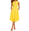 Ramy Brook Meg Sleeveless Cotton Poplin Midi Dress In Lemon Drop In Yellow