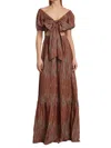 Ramy Brook Megan Maxi Cut Out Dress In Deco Rose In Multi
