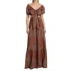 Ramy Brook Megan Maxi Cut Out Dress In Deco Rose In Brown